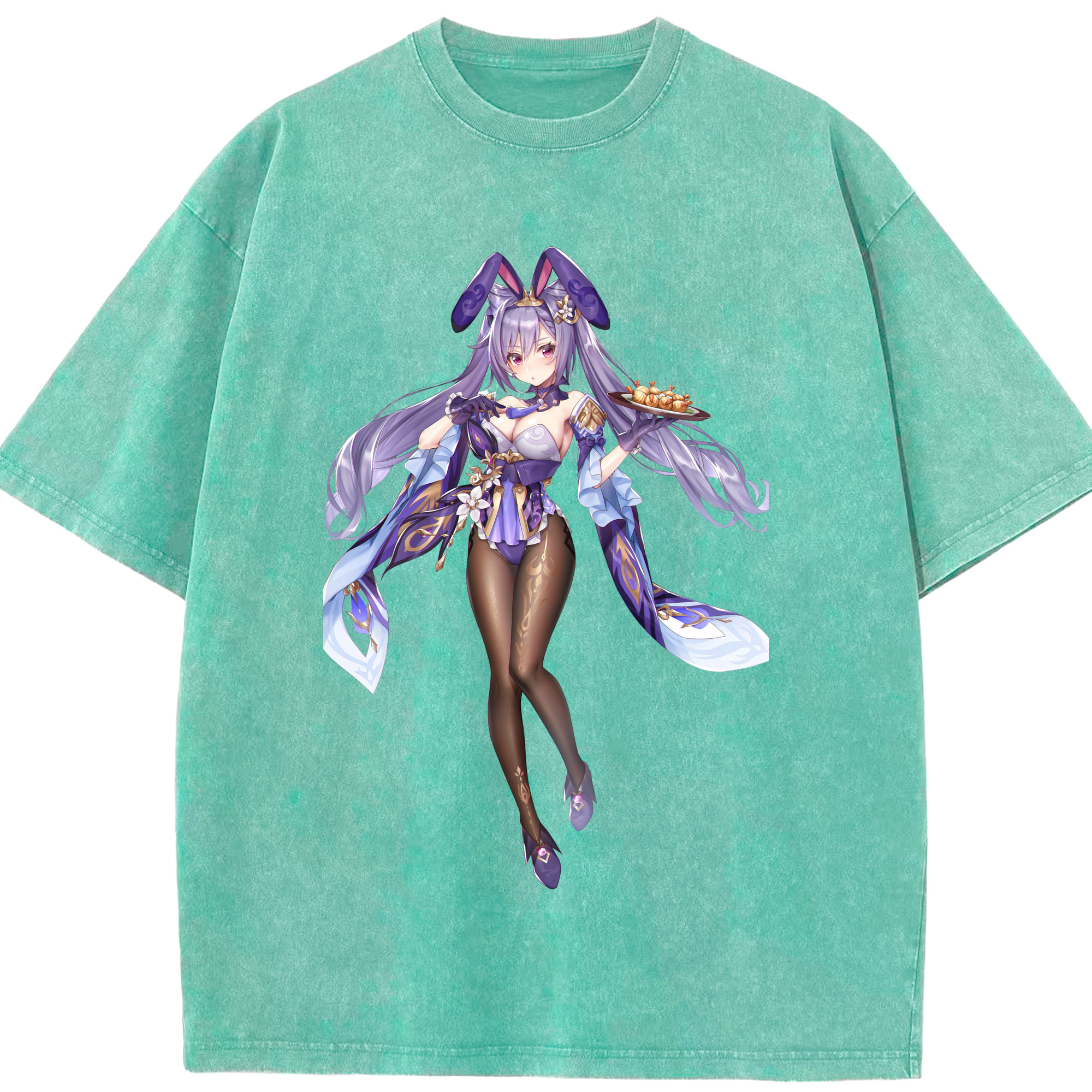 げんし神 刻晴 こくせい genshin Kokusei 綿100% ヴィンテージ風 半袖Tシャツ（フロントプリント）
